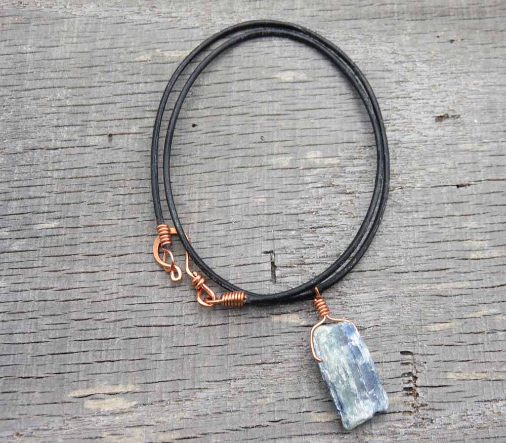 Kyanite & Leather Necklace 16